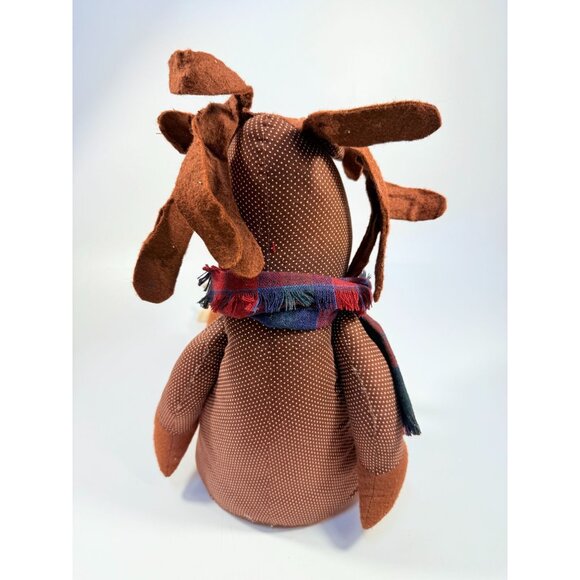 Handmade Polka Dot Reindeer Doll With Plaid Scarf & Felt Accents Brown | Shefl S - Picture 12 of 16